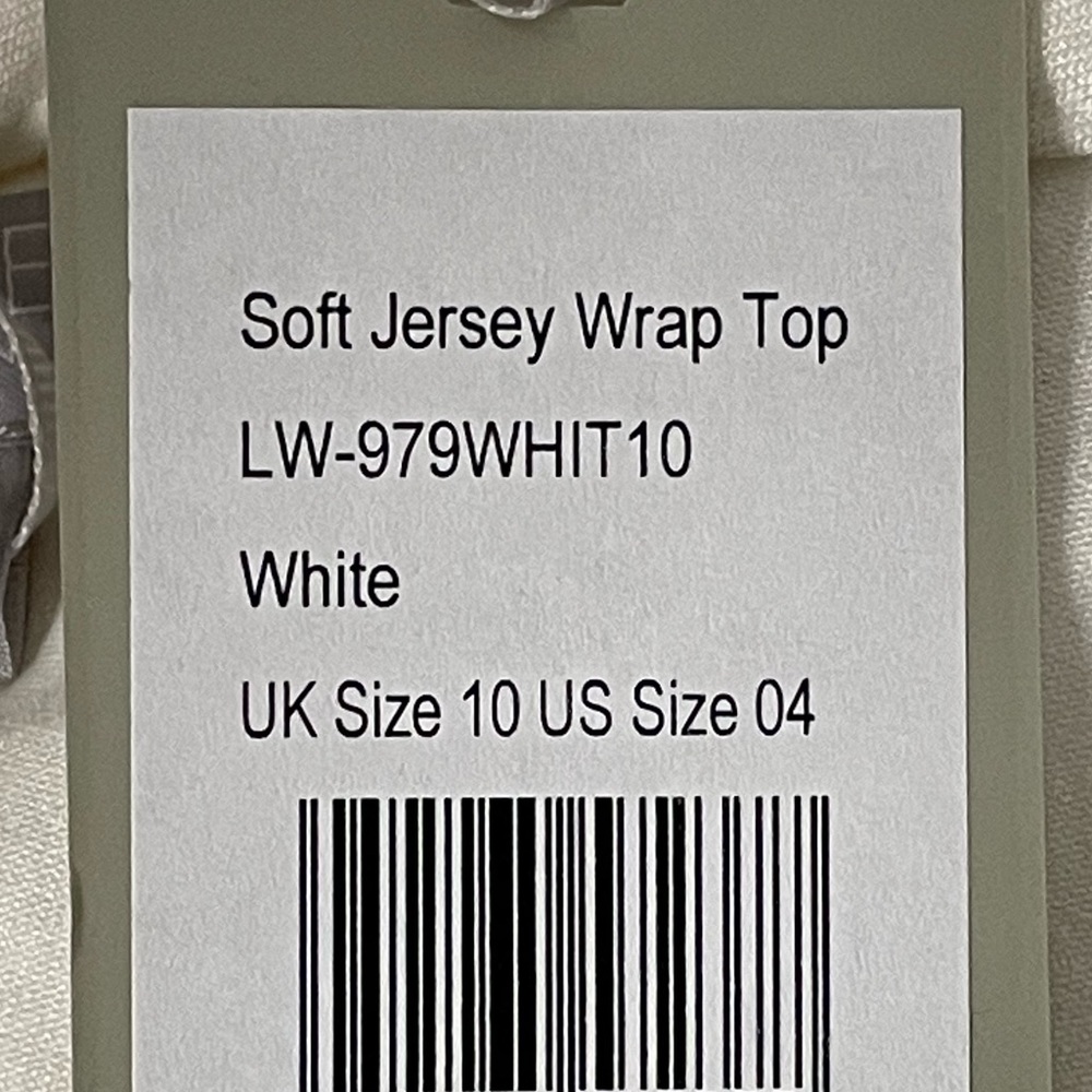 Pure Collection Soft Jersey Wrap Long Sleeve Modal Top White Size 4 - Picture 8 of 9